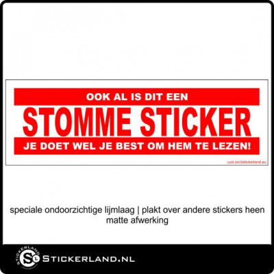 Bumpersticker Stomme sticker