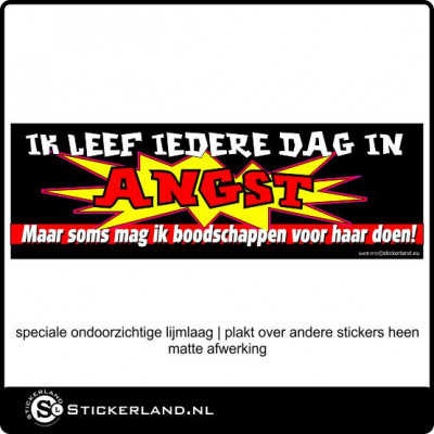 Bumpersticker Angst