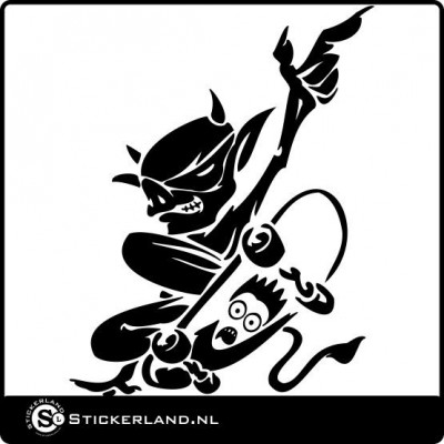 Duivel Skater sticker