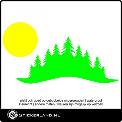 Bos met zon sticker (45x20cm)