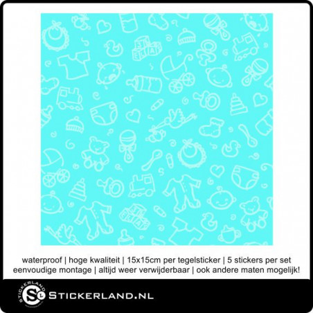 Tegelstickers Fullcolor 016 (set van 5 stuks)