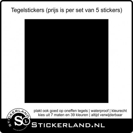 Tegelstickers eigen kleurkeuze en maat (set van 5 stuks)