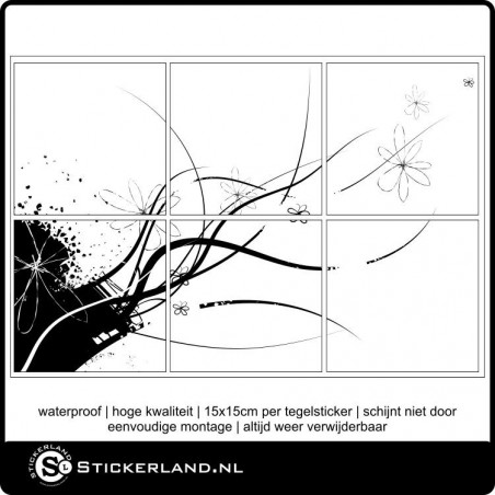 Tegelmozaiek Bloemdesign 3