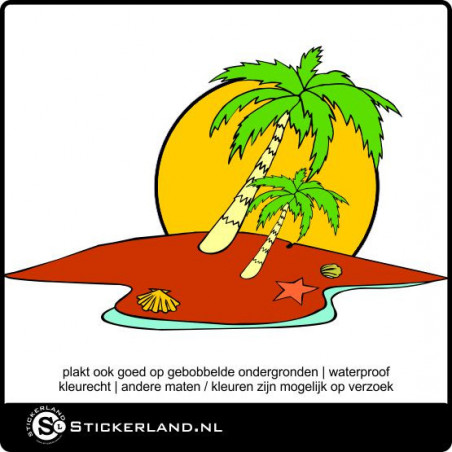 Landschap 06 fullcolor sticker Palmboom (50x32cm)