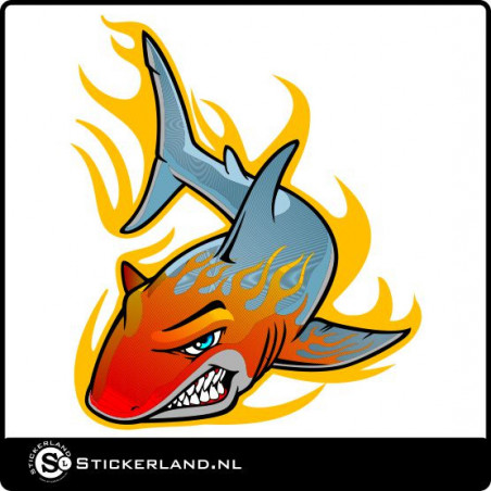 Flaming Shark sticker