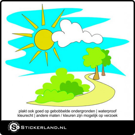 Landschap 08 fullcolor sticker (54x45cm)