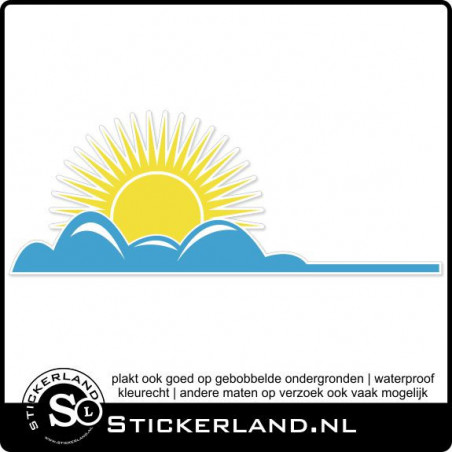 Zon met Wolk Fullcolor sticker (125x45cm)