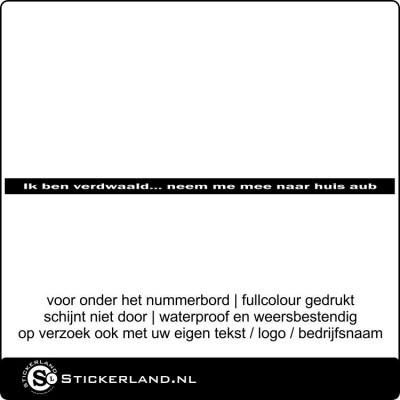 Auto-Kentekensticker Ik ben verdwaald