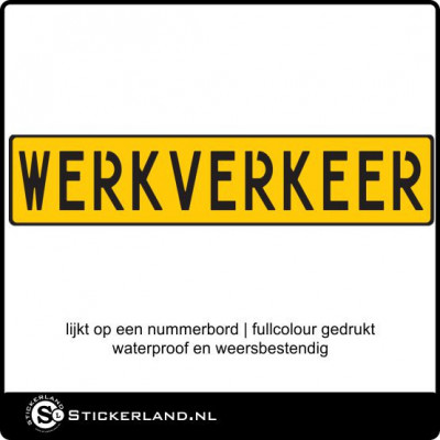 Werkverkeer sticker (30x6.5cm)