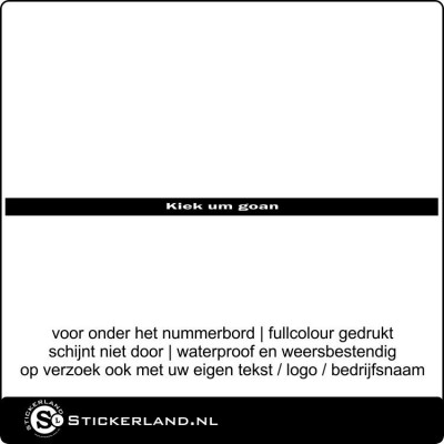 Auto-Kentekensticker Kiek um goan