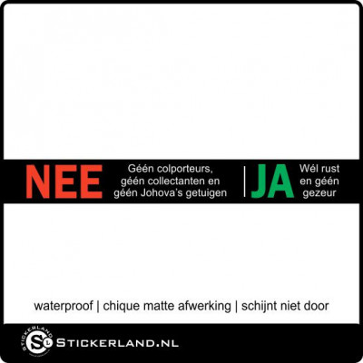 JA / NEE deursticker Colporteurs