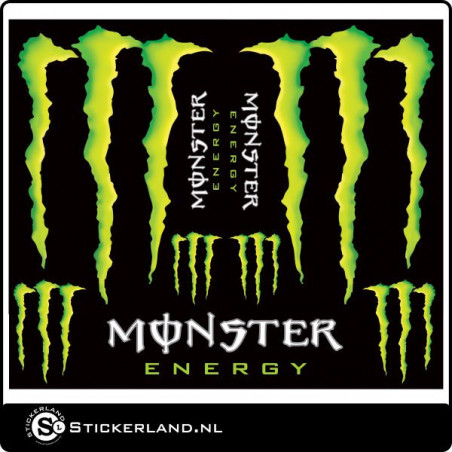 behalve voor Draaien Uitgaven Stickerset Monster Energy (28x25cm)