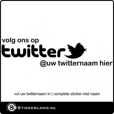 Volg ons op Twitter sticker