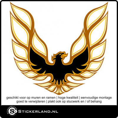 Vuurvogel decoratie sticker (91x87cm)