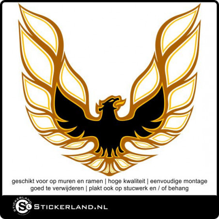 Vuurvogel decoratie sticker (91x87cm)