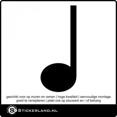 Losse muzieknoot decoratie sticker 1 (24x58cm)