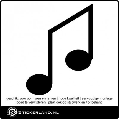 Losse muzieknoot decoratie sticker 2 (42x58cm)