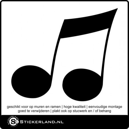 Losse muzieknoot decoratie sticker 4 (58x51cm)