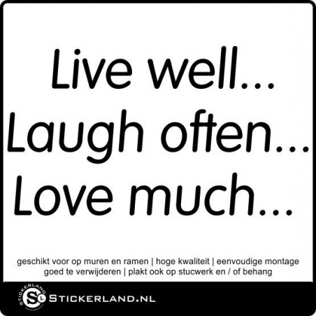 Live well muursticker (100x57cm)