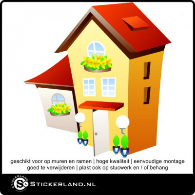 Huis decoratie sticker 01 (62x64cm)