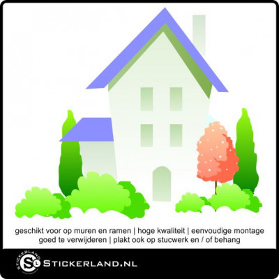 Huis decoratie sticker 03 (70x62cm)