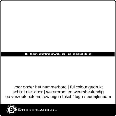 Auto-Kentekensticker Ik ben getrouwd