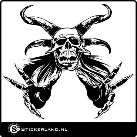 Enorme skull met handen (55x50cm)