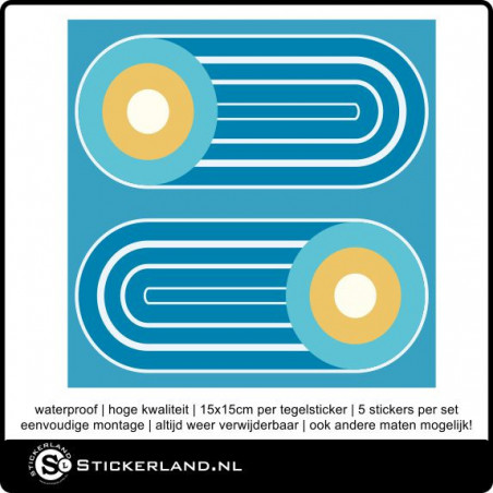 Tegelstickers Fullcolor 007 (set van 5 stuks)