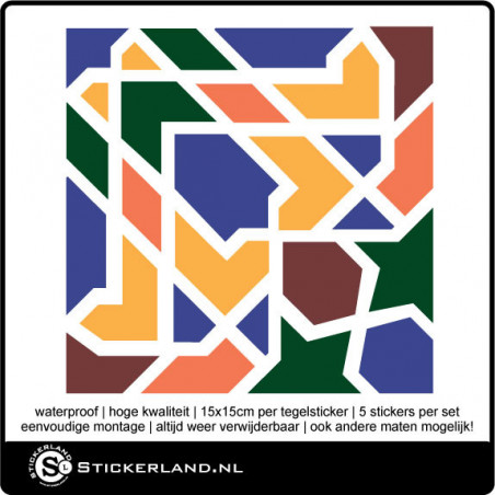 Tegelstickers Fullcolor 079 (set van 5 stuks)