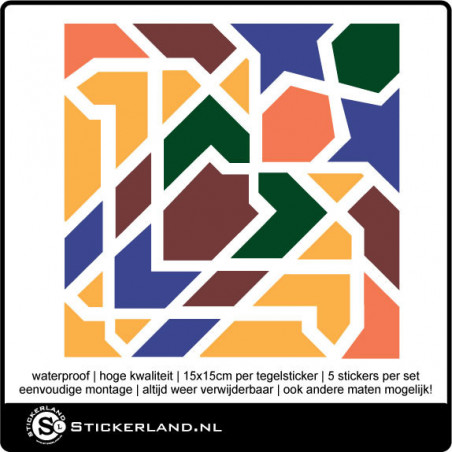 Tegelstickers Fullcolor 080 (set van 5 stuks)