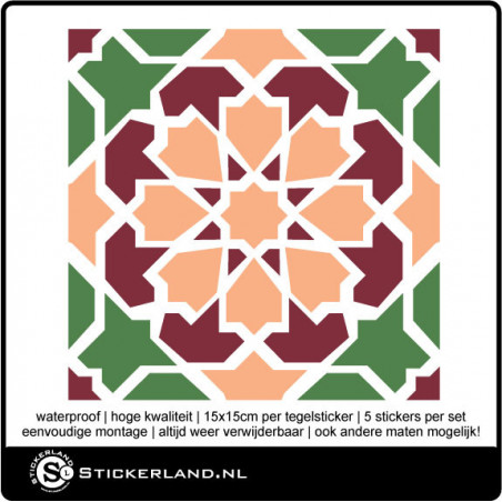 Tegelstickers Fullcolor 082 (set van 5 stuks)