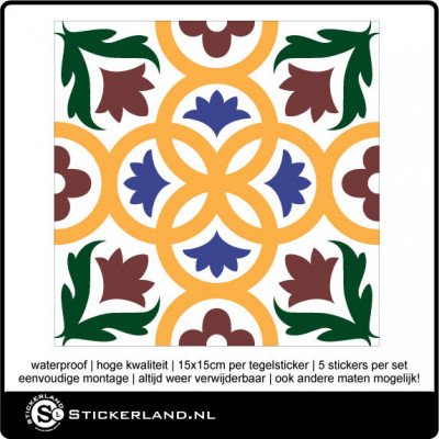 Tegelstickers Fullcolor 085 (set van 5 stuks)