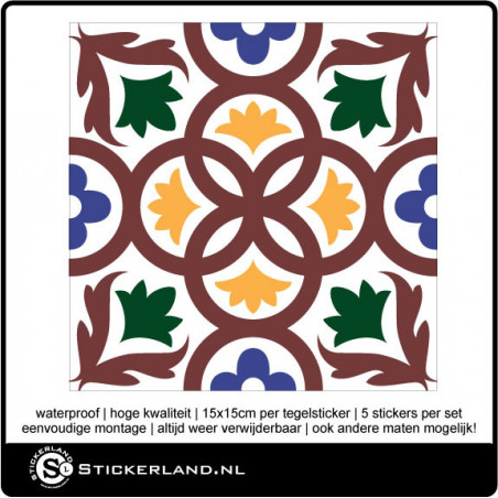 Tegelstickers Fullcolor 086 (set van 5 stuks)