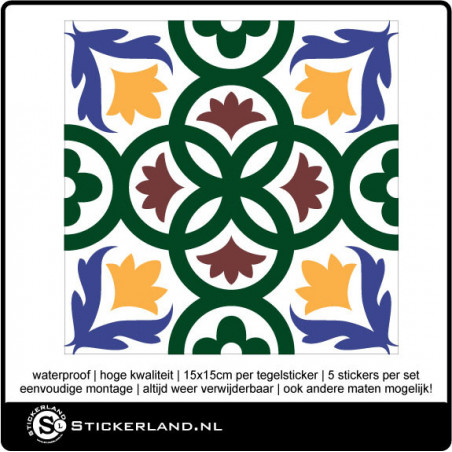 Tegelstickers Fullcolor 087 (set van 5 stuks)