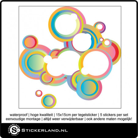 Tegelstickers Fullcolor 102 (set van 5 stuks)