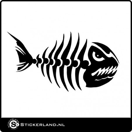 Vis skelet sticker 01