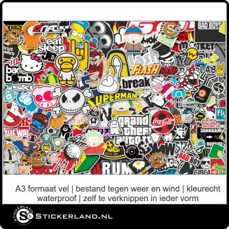 Stickerbomb stickervel A3 -01