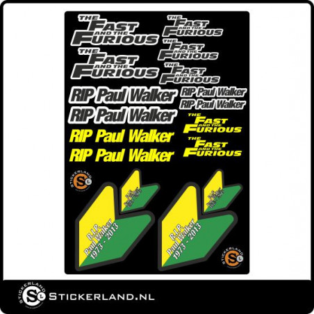 Stickerset RIP Paul Walker (29x21cm)