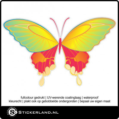 Vlinder fullcolor sticker 02