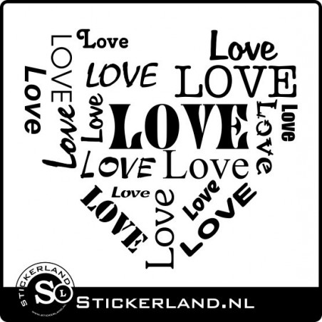 Love love muursticker (59x52cm)