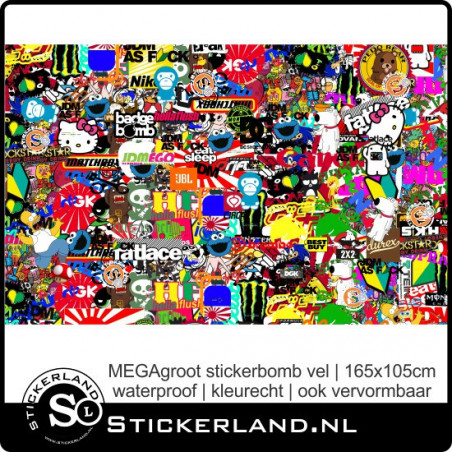 Stickerbomb stickervel XXL (165x105cm)