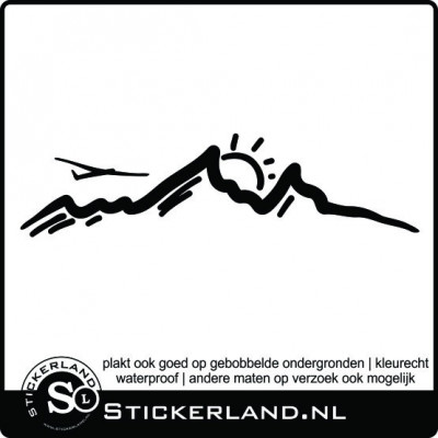 Bergen en zon decoratie sticker