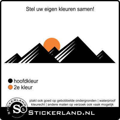 Bergen met zon kleuren decoratie sticker