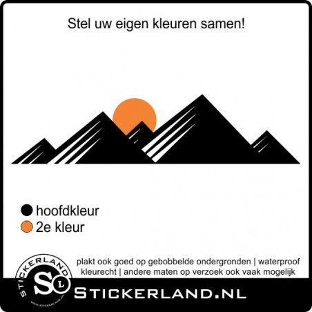 Bergen met zon kleuren decoratie sticker