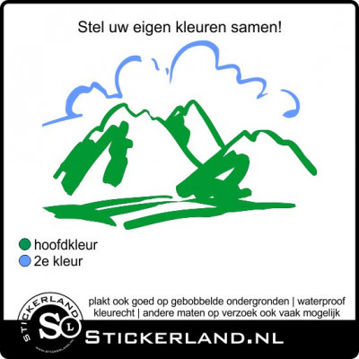 Bergen met wolken kleuren decoratie sticker