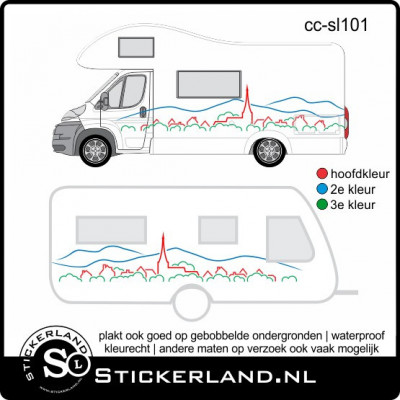 Camper en caravan stripingset 007 (vanaf 150cm)