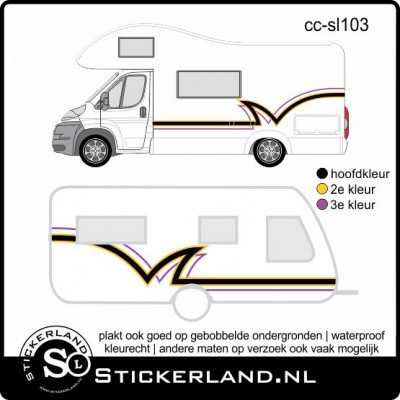 Camper en caravan stripingset 009 (vanaf 150cm)