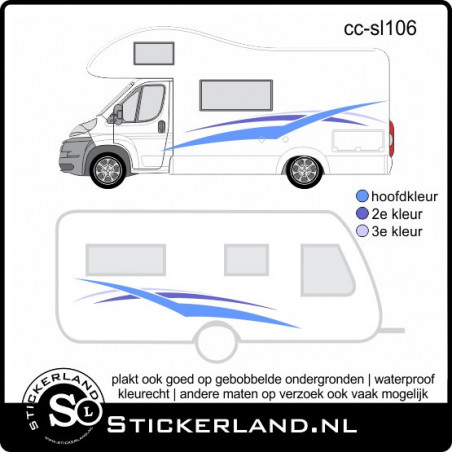 Camper en caravan stripingset 012 (vanaf 150cm)