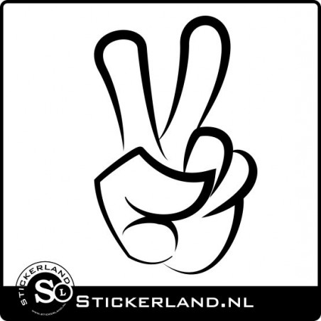 Peace hand teken sticker