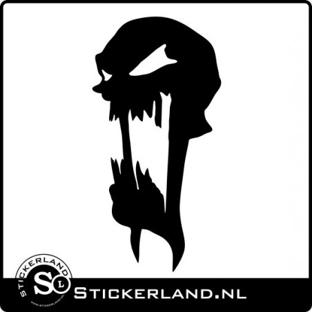 Skull doodskop zombie sticker 01